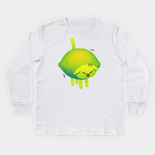 Lime Cat Kids Long Sleeve T-Shirt